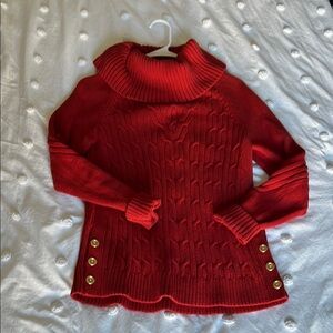 burnt orange turtleneck sweater